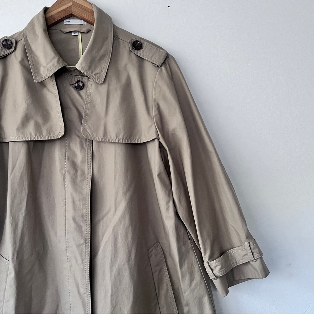 GAP Minimalist Y2K Normcore Classic Beige Trench Coat Women’s Size XL - Picture 3 of 14